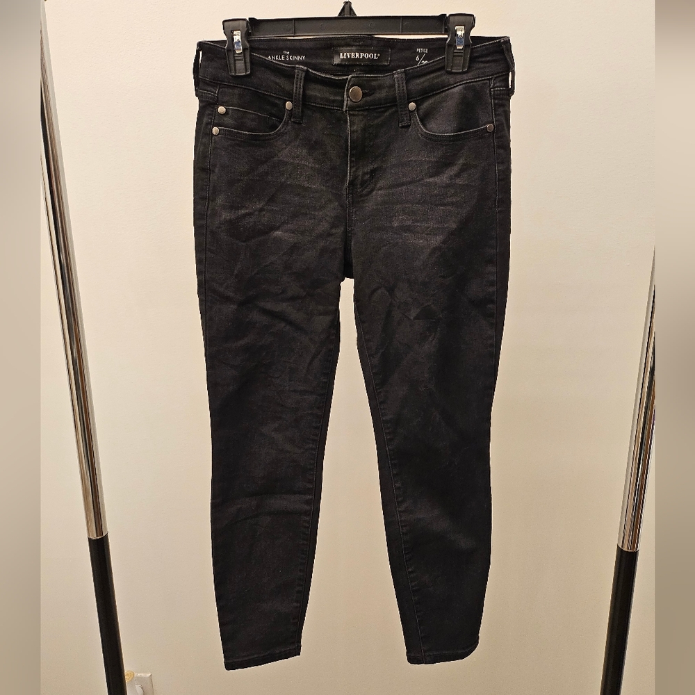 Liverpool Jeans Company Washed Black Skinny Jeans 6 Petite/28